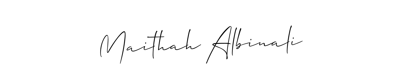 It looks lik you need a new signature style for name Maithah Albinali. Design unique handwritten (Allison_Script) signature with our free signature maker in just a few clicks. Maithah Albinali signature style 2 images and pictures png