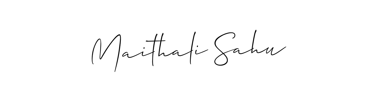 Make a short Maithali Sahu signature style. Manage your documents anywhere anytime using Allison_Script. Create and add eSignatures, submit forms, share and send files easily. Maithali Sahu signature style 2 images and pictures png