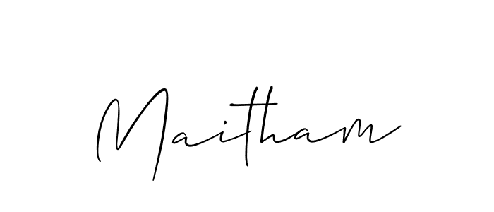 It looks lik you need a new signature style for name Maitham. Design unique handwritten (Allison_Script) signature with our free signature maker in just a few clicks. Maitham signature style 2 images and pictures png