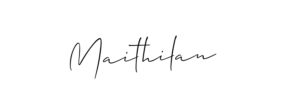 Allison_Script is a professional signature style that is perfect for those who want to add a touch of class to their signature. It is also a great choice for those who want to make their signature more unique. Get Maithilan name to fancy signature for free. Maithilan signature style 2 images and pictures png