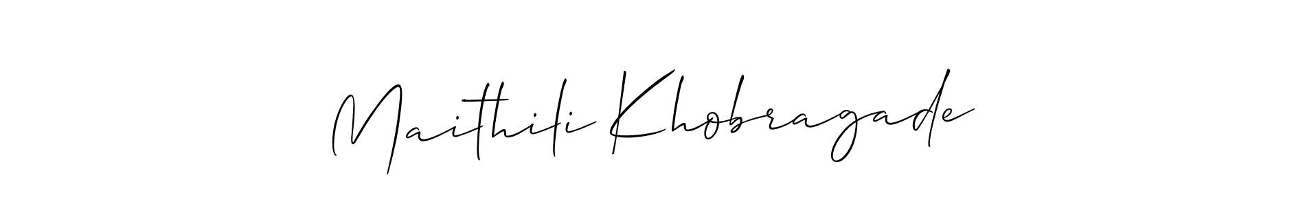 Create a beautiful signature design for name Maithili Khobragade. With this signature (Allison_Script) fonts, you can make a handwritten signature for free. Maithili Khobragade signature style 2 images and pictures png