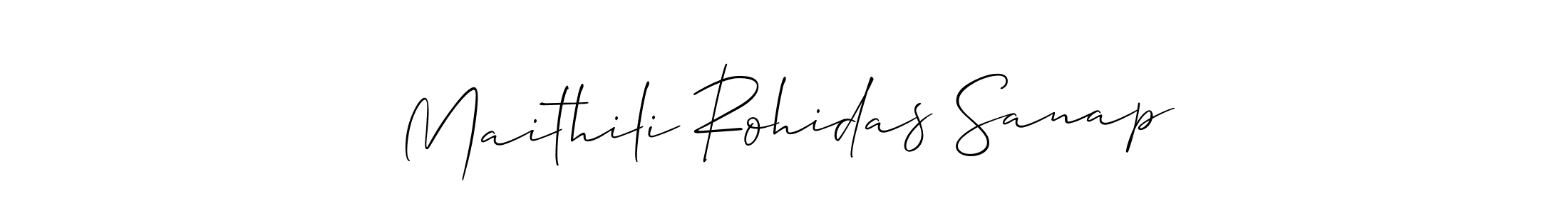 How to make Maithili Rohidas Sanap name signature. Use Allison_Script style for creating short signs online. This is the latest handwritten sign. Maithili Rohidas Sanap signature style 2 images and pictures png