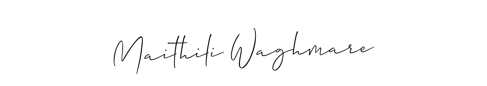 The best way (Allison_Script) to make a short signature is to pick only two or three words in your name. The name Maithili Waghmare include a total of six letters. For converting this name. Maithili Waghmare signature style 2 images and pictures png