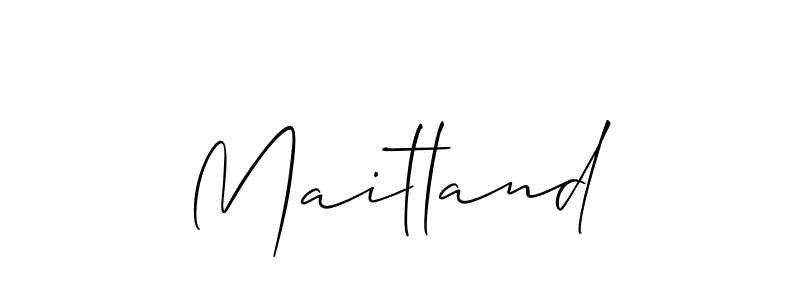 Use a signature maker to create a handwritten signature online. With this signature software, you can design (Allison_Script) your own signature for name Maitland. Maitland signature style 2 images and pictures png