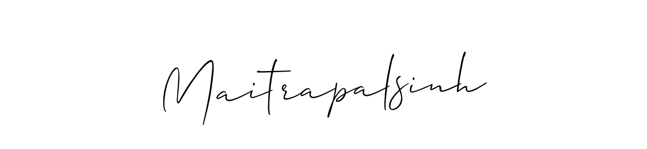 How to Draw Maitrapalsinh signature style? Allison_Script is a latest design signature styles for name Maitrapalsinh. Maitrapalsinh signature style 2 images and pictures png