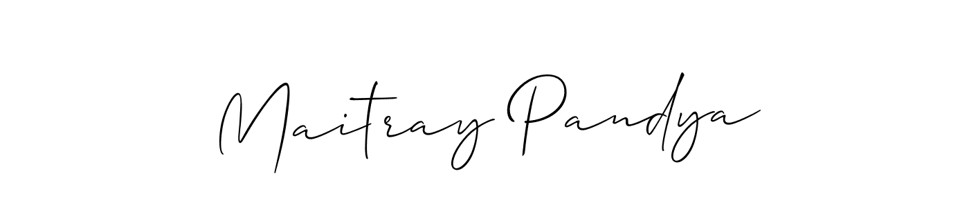 Similarly Allison_Script is the best handwritten signature design. Signature creator online .You can use it as an online autograph creator for name Maitray Pandya. Maitray Pandya signature style 2 images and pictures png