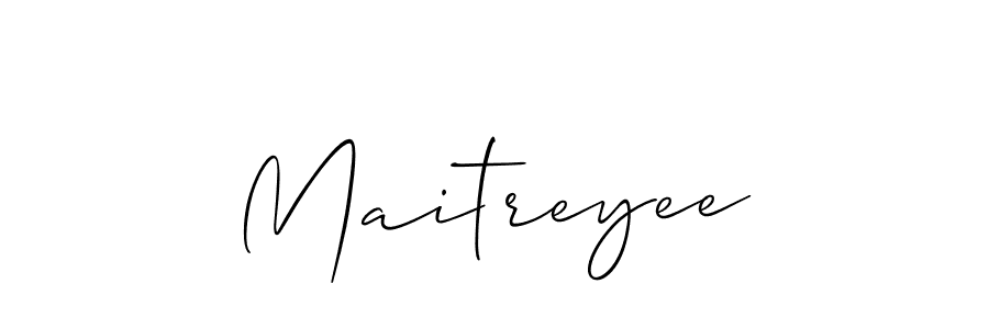 The best way (Allison_Script) to make a short signature is to pick only two or three words in your name. The name Maitreyee include a total of six letters. For converting this name. Maitreyee signature style 2 images and pictures png