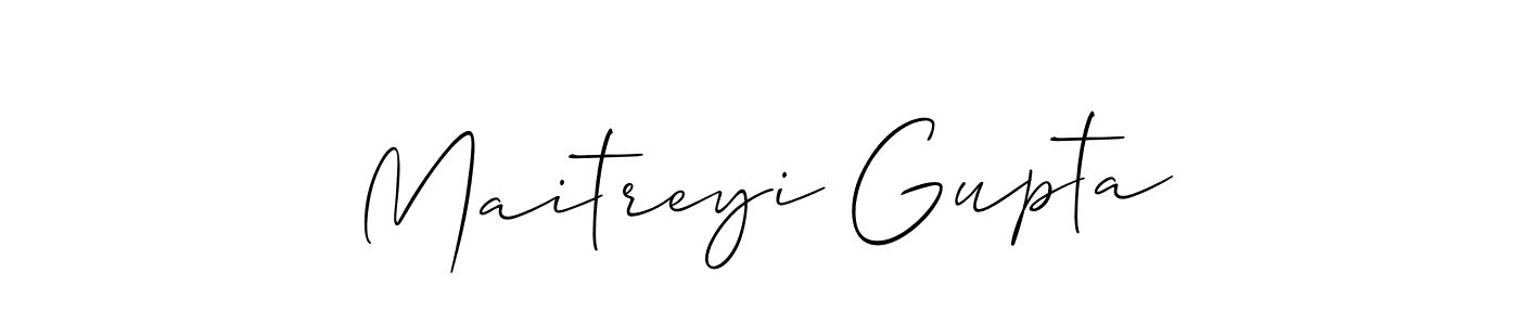 The best way (Allison_Script) to make a short signature is to pick only two or three words in your name. The name Maitreyi Gupta include a total of six letters. For converting this name. Maitreyi Gupta signature style 2 images and pictures png