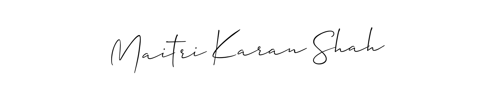Also we have Maitri Karan Shah name is the best signature style. Create professional handwritten signature collection using Allison_Script autograph style. Maitri Karan Shah signature style 2 images and pictures png