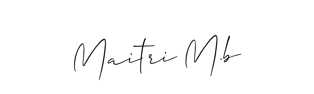 Use a signature maker to create a handwritten signature online. With this signature software, you can design (Allison_Script) your own signature for name Maitri M.b. Maitri M.b signature style 2 images and pictures png