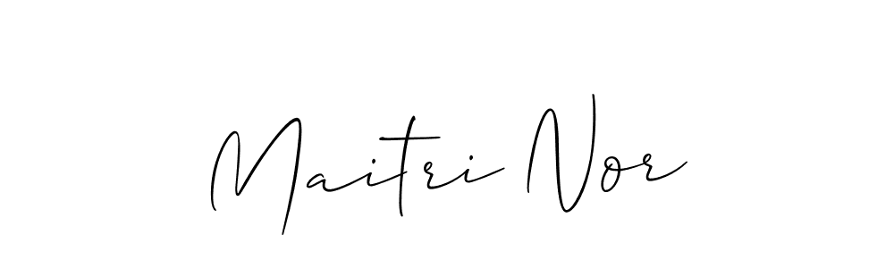 Create a beautiful signature design for name Maitri Nor. With this signature (Allison_Script) fonts, you can make a handwritten signature for free. Maitri Nor signature style 2 images and pictures png