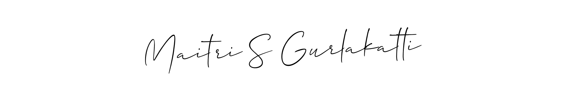 Create a beautiful signature design for name Maitri S Gurlakatti. With this signature (Allison_Script) fonts, you can make a handwritten signature for free. Maitri S Gurlakatti signature style 2 images and pictures png