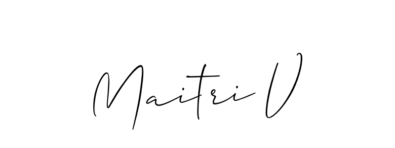 Similarly Allison_Script is the best handwritten signature design. Signature creator online .You can use it as an online autograph creator for name Maitri V. Maitri V signature style 2 images and pictures png