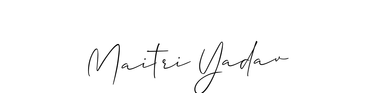 Use a signature maker to create a handwritten signature online. With this signature software, you can design (Allison_Script) your own signature for name Maitri Yadav. Maitri Yadav signature style 2 images and pictures png