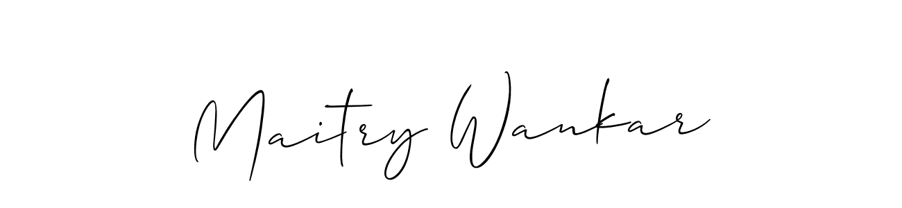 The best way (Allison_Script) to make a short signature is to pick only two or three words in your name. The name Maitry Wankar include a total of six letters. For converting this name. Maitry Wankar signature style 2 images and pictures png
