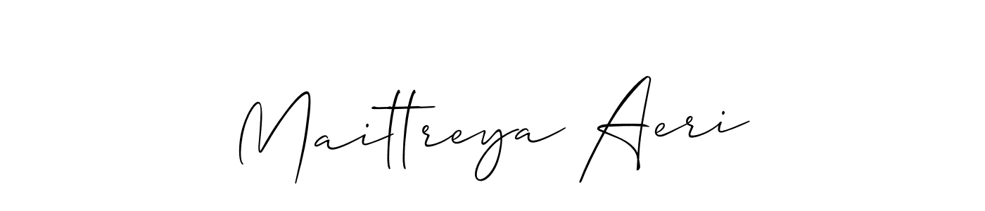 Make a beautiful signature design for name Maittreya Aeri. With this signature (Allison_Script) style, you can create a handwritten signature for free. Maittreya Aeri signature style 2 images and pictures png