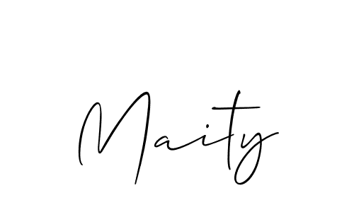 Use a signature maker to create a handwritten signature online. With this signature software, you can design (Allison_Script) your own signature for name Maity. Maity signature style 2 images and pictures png