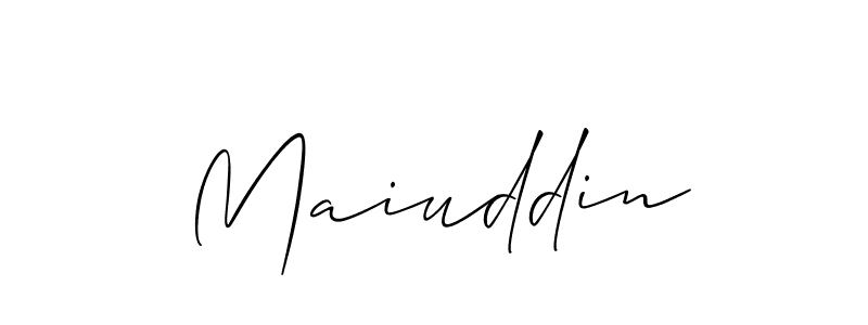 How to make Maiuddin name signature. Use Allison_Script style for creating short signs online. This is the latest handwritten sign. Maiuddin signature style 2 images and pictures png
