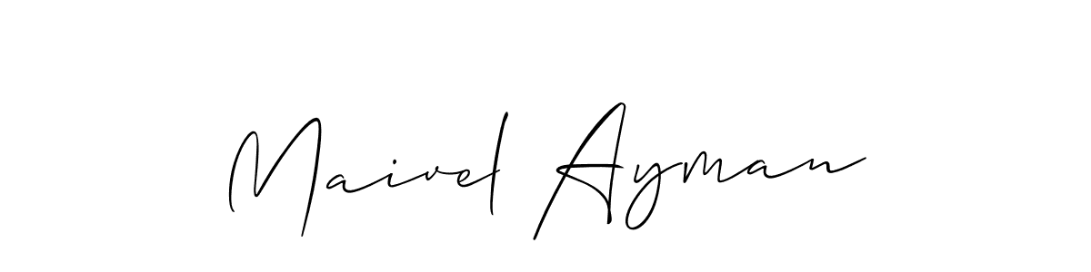 Make a beautiful signature design for name Maivel Ayman. With this signature (Allison_Script) style, you can create a handwritten signature for free. Maivel Ayman signature style 2 images and pictures png