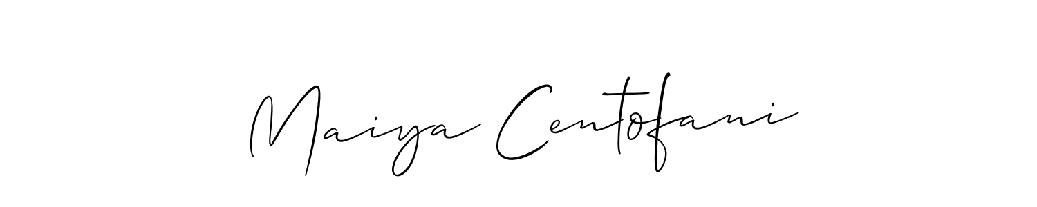 if you are searching for the best signature style for your name Maiya Centofani. so please give up your signature search. here we have designed multiple signature styles  using Allison_Script. Maiya Centofani signature style 2 images and pictures png