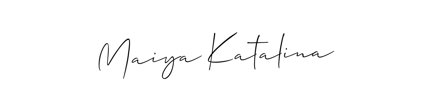 Maiya Katalina stylish signature style. Best Handwritten Sign (Allison_Script) for my name. Handwritten Signature Collection Ideas for my name Maiya Katalina. Maiya Katalina signature style 2 images and pictures png