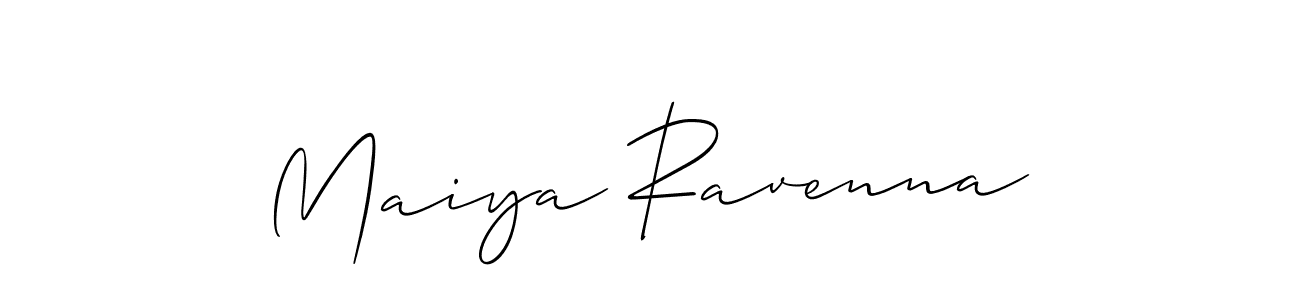 How to make Maiya Ravenna name signature. Use Allison_Script style for creating short signs online. This is the latest handwritten sign. Maiya Ravenna signature style 2 images and pictures png