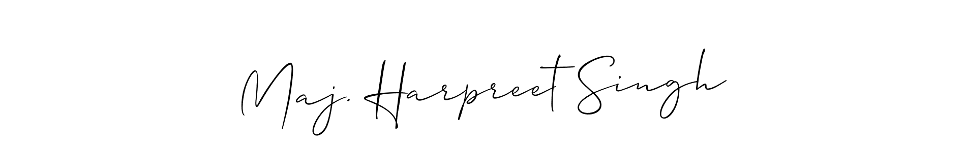 Create a beautiful signature design for name Maj. Harpreet Singh. With this signature (Allison_Script) fonts, you can make a handwritten signature for free. Maj. Harpreet Singh signature style 2 images and pictures png
