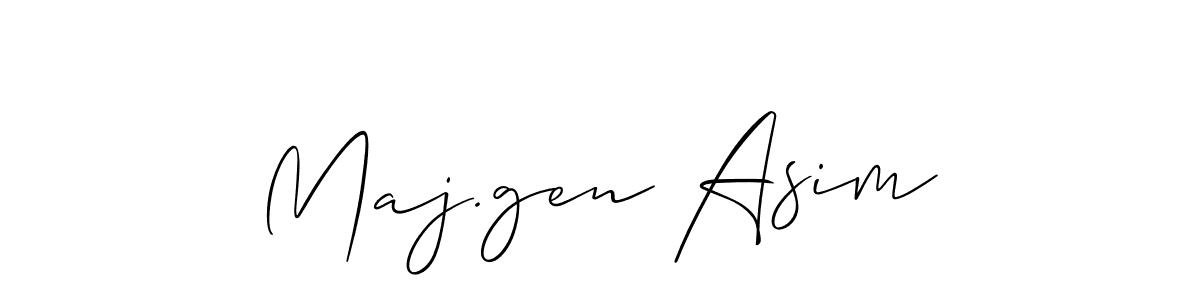 if you are searching for the best signature style for your name Maj.gen Asim. so please give up your signature search. here we have designed multiple signature styles  using Allison_Script. Maj.gen Asim signature style 2 images and pictures png