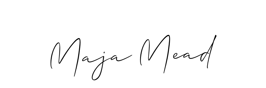 Create a beautiful signature design for name Maja Mead. With this signature (Allison_Script) fonts, you can make a handwritten signature for free. Maja Mead signature style 2 images and pictures png