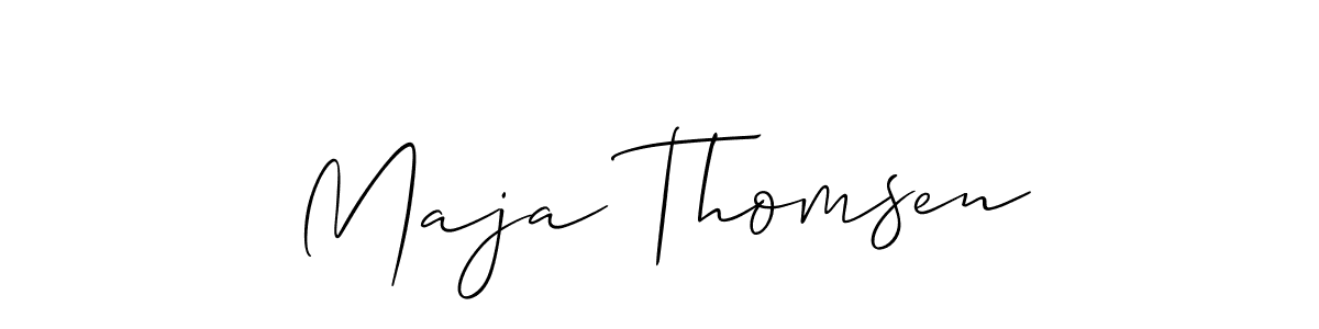 How to make Maja Thomsen name signature. Use Allison_Script style for creating short signs online. This is the latest handwritten sign. Maja Thomsen signature style 2 images and pictures png