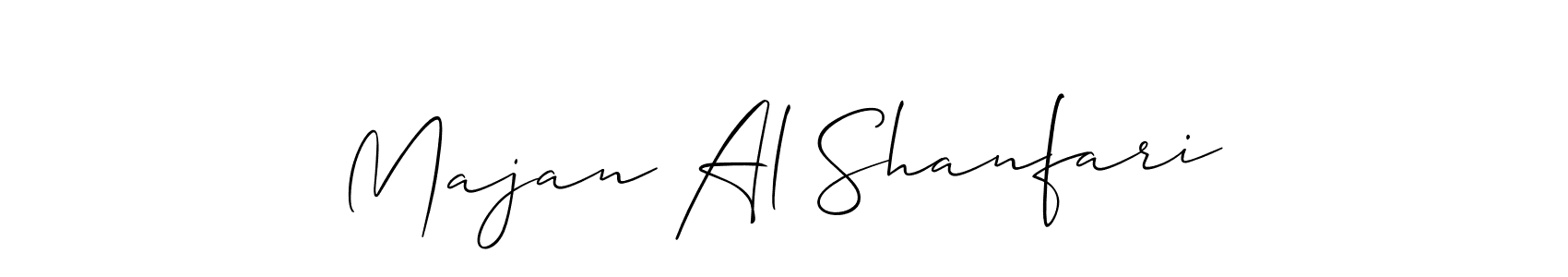 Make a beautiful signature design for name Majan Al Shanfari. With this signature (Allison_Script) style, you can create a handwritten signature for free. Majan Al Shanfari signature style 2 images and pictures png