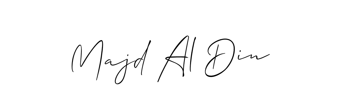 if you are searching for the best signature style for your name Majd Al Din. so please give up your signature search. here we have designed multiple signature styles  using Allison_Script. Majd Al Din signature style 2 images and pictures png