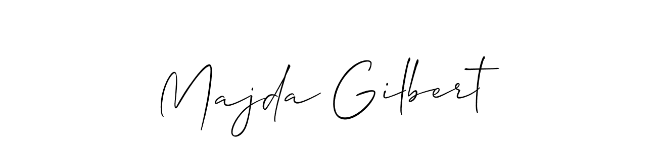 Make a beautiful signature design for name Majda Gilbert. With this signature (Allison_Script) style, you can create a handwritten signature for free. Majda Gilbert signature style 2 images and pictures png