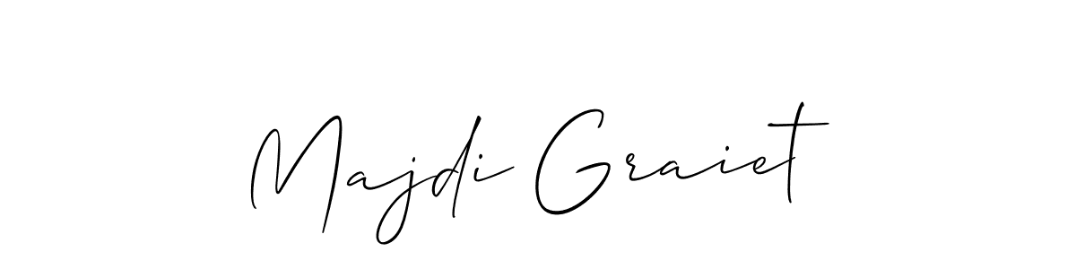 It looks lik you need a new signature style for name Majdi Graiet. Design unique handwritten (Allison_Script) signature with our free signature maker in just a few clicks. Majdi Graiet signature style 2 images and pictures png