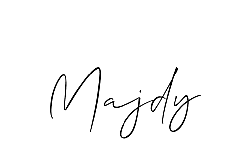 How to make Majdy name signature. Use Allison_Script style for creating short signs online. This is the latest handwritten sign. Majdy signature style 2 images and pictures png