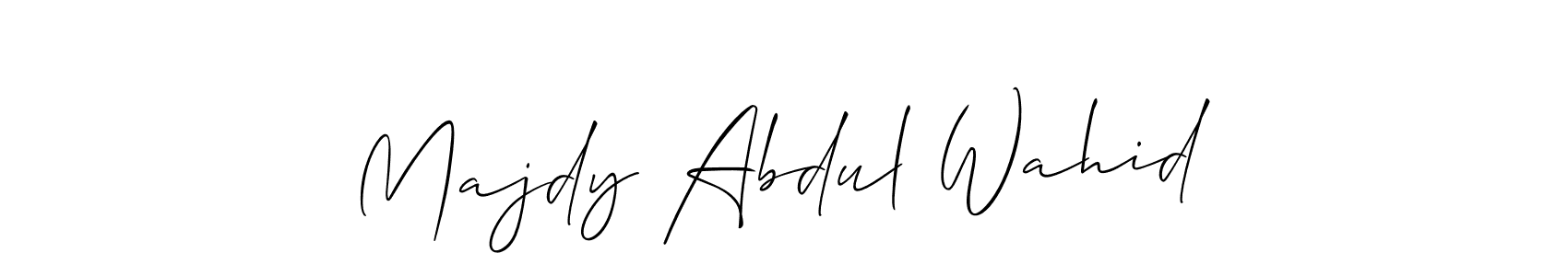 How to Draw Majdy Abdul Wahid signature style? Allison_Script is a latest design signature styles for name Majdy Abdul Wahid. Majdy Abdul Wahid signature style 2 images and pictures png