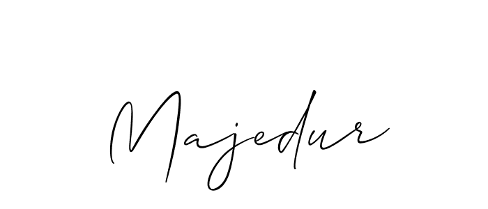 Use a signature maker to create a handwritten signature online. With this signature software, you can design (Allison_Script) your own signature for name Majedur. Majedur signature style 2 images and pictures png