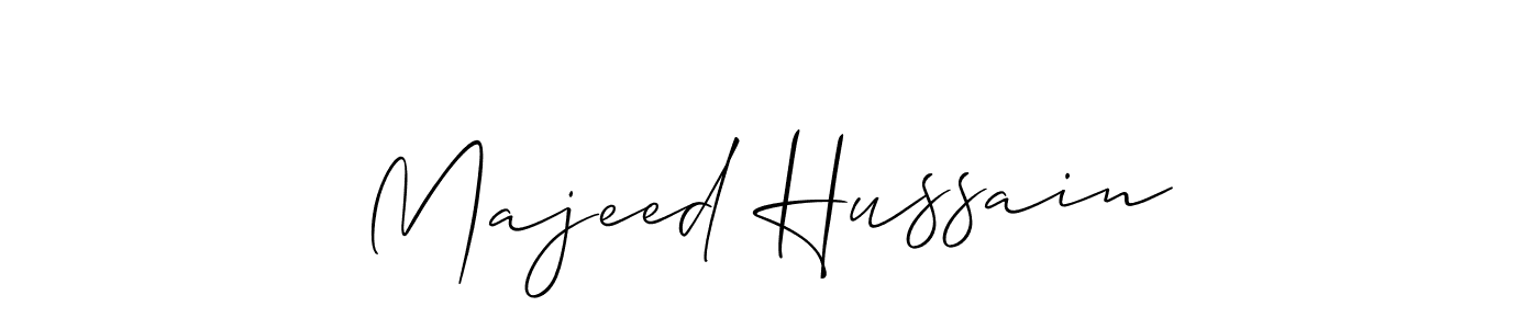 How to make Majeed Hussain name signature. Use Allison_Script style for creating short signs online. This is the latest handwritten sign. Majeed Hussain signature style 2 images and pictures png