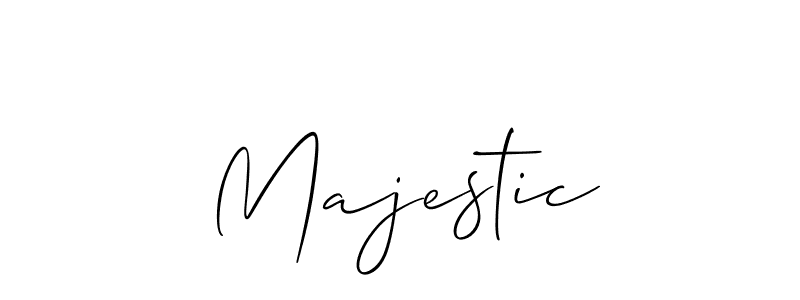 Use a signature maker to create a handwritten signature online. With this signature software, you can design (Allison_Script) your own signature for name Majestic. Majestic signature style 2 images and pictures png