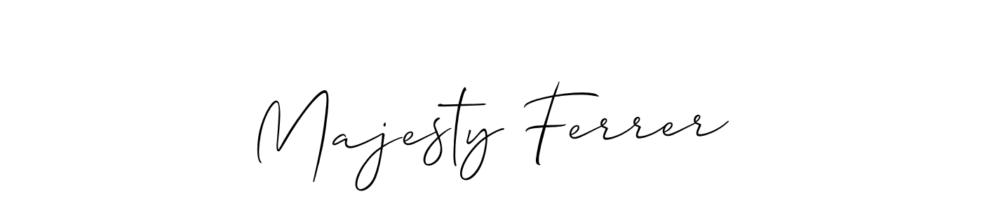 Create a beautiful signature design for name Majesty Ferrer. With this signature (Allison_Script) fonts, you can make a handwritten signature for free. Majesty Ferrer signature style 2 images and pictures png