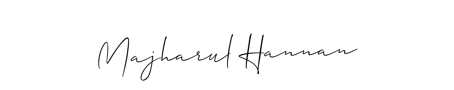 The best way (Allison_Script) to make a short signature is to pick only two or three words in your name. The name Majharul Hannan include a total of six letters. For converting this name. Majharul Hannan signature style 2 images and pictures png