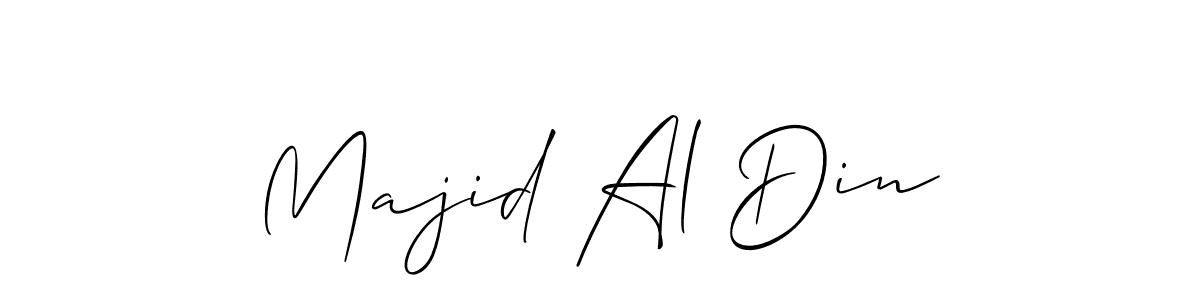 Make a beautiful signature design for name Majid Al Din. With this signature (Allison_Script) style, you can create a handwritten signature for free. Majid Al Din signature style 2 images and pictures png