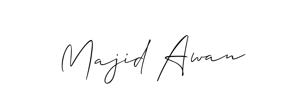 Create a beautiful signature design for name Majid Awan. With this signature (Allison_Script) fonts, you can make a handwritten signature for free. Majid Awan signature style 2 images and pictures png