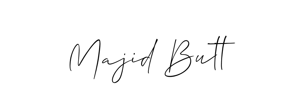 How to make Majid Butt name signature. Use Allison_Script style for creating short signs online. This is the latest handwritten sign. Majid Butt signature style 2 images and pictures png