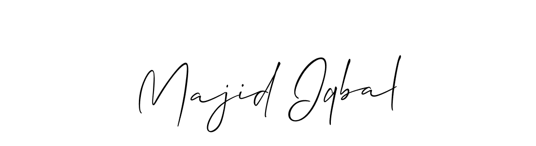 How to make Majid Iqbal name signature. Use Allison_Script style for creating short signs online. This is the latest handwritten sign. Majid Iqbal signature style 2 images and pictures png