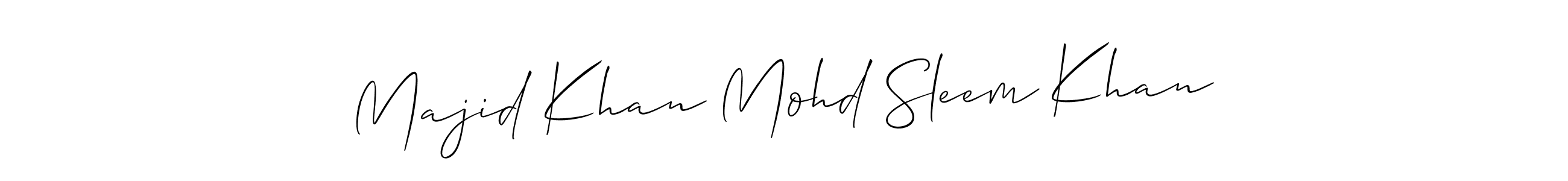 Similarly Allison_Script is the best handwritten signature design. Signature creator online .You can use it as an online autograph creator for name Majid Khan Mohd Sleem Khan. Majid Khan Mohd Sleem Khan signature style 2 images and pictures png