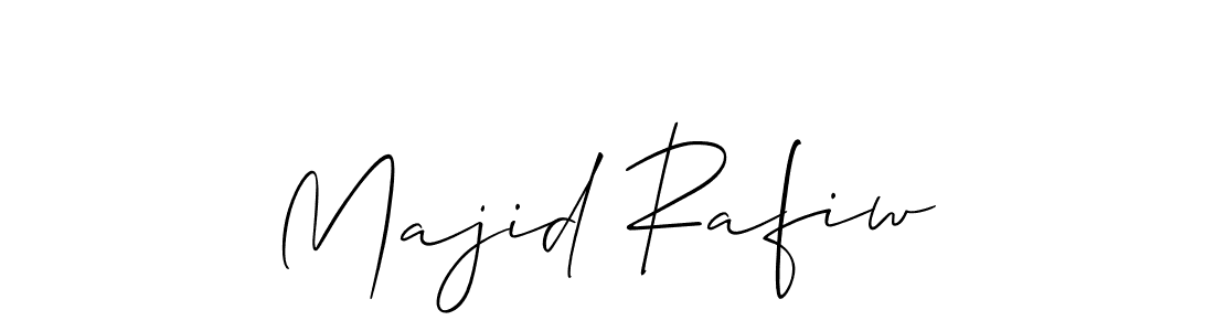 Use a signature maker to create a handwritten signature online. With this signature software, you can design (Allison_Script) your own signature for name Majid Rafiw. Majid Rafiw signature style 2 images and pictures png