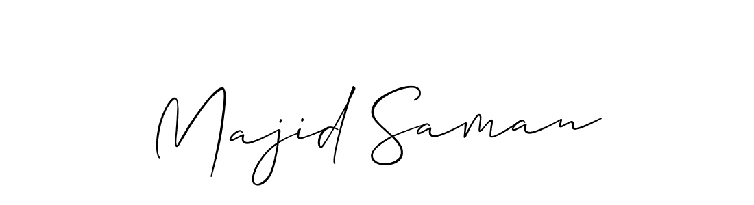 Use a signature maker to create a handwritten signature online. With this signature software, you can design (Allison_Script) your own signature for name Majid Saman. Majid Saman signature style 2 images and pictures png