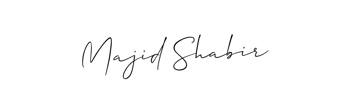 Make a beautiful signature design for name Majid Shabir. With this signature (Allison_Script) style, you can create a handwritten signature for free. Majid Shabir signature style 2 images and pictures png