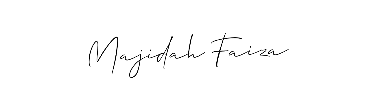 Also we have Majidah Faiza name is the best signature style. Create professional handwritten signature collection using Allison_Script autograph style. Majidah Faiza signature style 2 images and pictures png